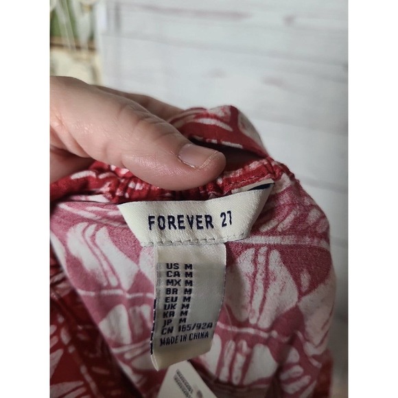 NWT FOREVER 21 Red Geometric Print Sleeveless Mini Dress Womans Size Medium - Picture 6 of 7